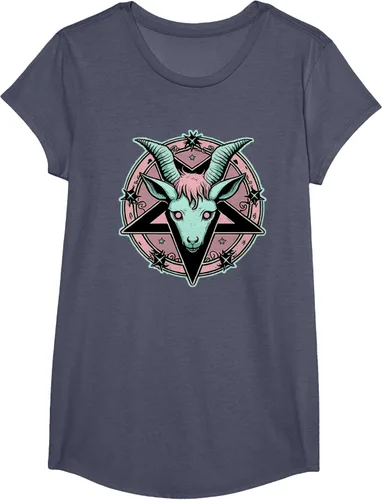 Vista 12 de Camiseta Kawaii Paste Creepy Goat Pentacle, Negro