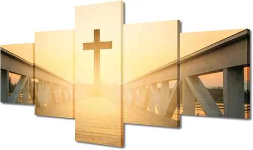 Vista 30 de TUMOVO Decoración de pared de iglesia cristiana de 3 paneles, imágenes de la resurrección de Jesús para sala de estar, dormitorio, cocina