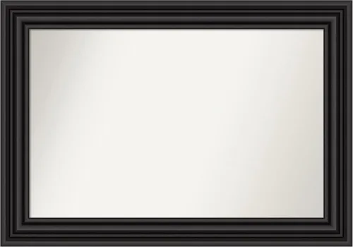 Vista 402 de Amanti Art Espejo personalizado, espejo de baño negro puente, espejo de pared o espejo de tocador de baño sobre el fregadero (26 x 26 pulgadas)