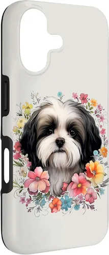 Vista 3 de Shih Tzu Mom Floral Dog Lover Vintage Flowers Cute Case for iPhone 17