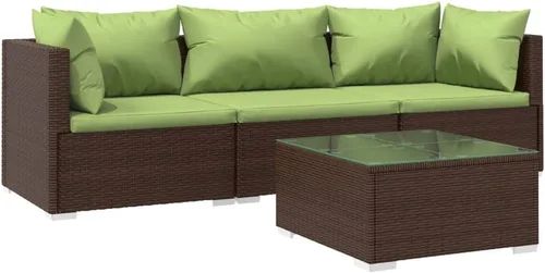 Vista 14 de 3-Piece Modular PE Rattan Sofa Set, Black 3-Seater Patio Couch