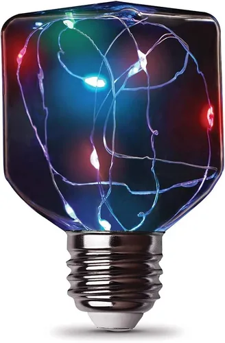 Vista 13 de Feit Electric FY/G25/SW/CR/LED 1W Bombilla LED G25 de Vidrio de Grieta de Hadas Mágica Decorativa, 12.4 cm x 7.9 cm, Luz Blanca Suave de 2700K