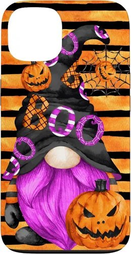 Vista 7 de iPhone 16 Halloween Gnome With Purple Beard Women Pumpkin Witchy Boo Case