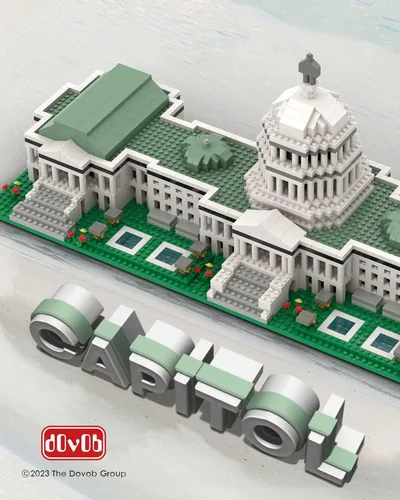 Vista 4 de dOvOb Micro Mini Blocks - Juego de construcción del Capitolio de Estados Unidos, 2888 piezas de ladrillos, colección de rompecabezas 3D, kit