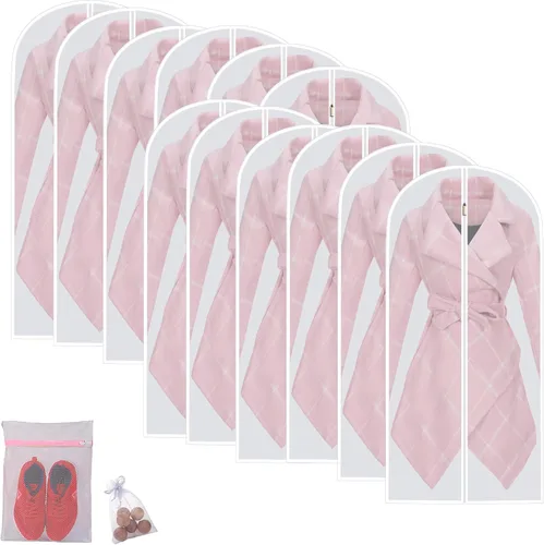 Vista 40 de Bolsas transparentes para colgar ropa de viaje (juego de 6) bolsas de traje para almacenamiento de ropa, bolsas de almacenamiento de ropa, funda