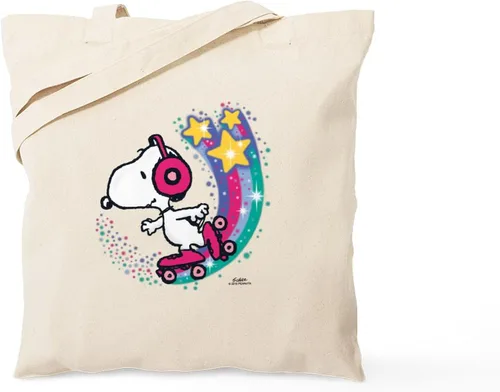 Vista 18 de CafePress Snoopy Un verdadero manjar Bolso de compras reutilizable de lona natural color beige