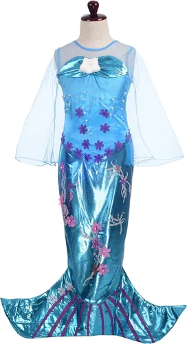 Vista 2 de Dressy Daisy Disfraces de princesa de sirena para niñas disfraz de Halloween talla 4-6