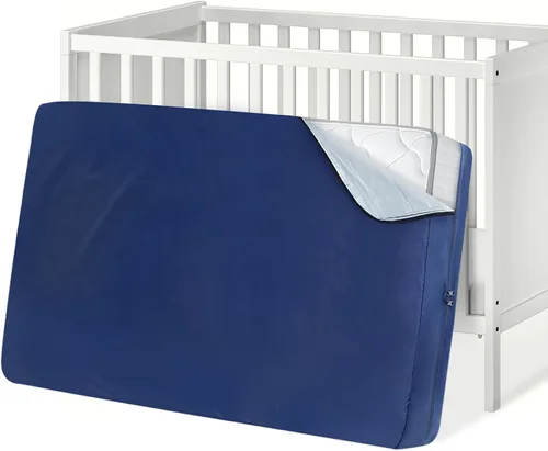 Vista 7 de Bolsa de colchón de cuna, impermeable, resistente, con cremallera fuerte, reutilizable, para moverse, color azul