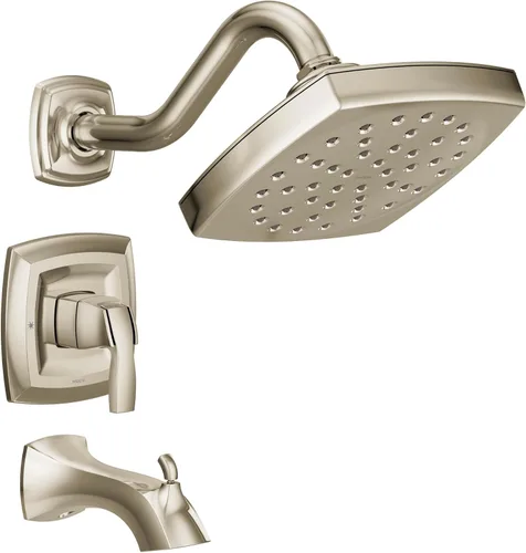 Vista 5 de Moen UT3693EPBG Voss M-CORE Serie 3 - Kit de molduras de tina y ducha de rendimiento ecológico con 1 mango, requiere válvula, oro cepillado