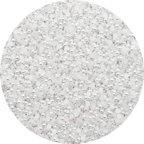 Vista 2 de INSPIRELLE 8000pcs 0.118 in Blanco Plano Parte Trasera Media Redonda Perla