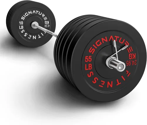 Vista 26 de Juego de placas olímpicas de amortiguación Fitvids, placas de peso de 2" para entrenamiento de fuerza y levantamiento de pesas, París o juego