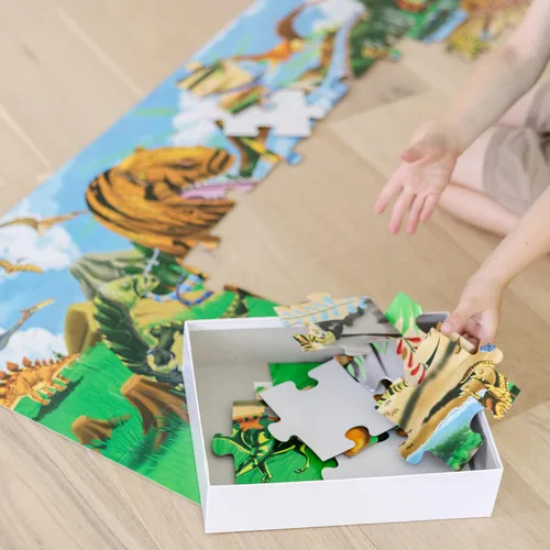 Vista 3 de Melissa & Doug Land of Dinosaurs - Rompecabezas, diseño de dinosaurios, (48 piezas, 4 pies de largo)
