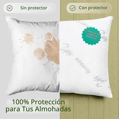 Vista 2 de Protectores de almohada tipo nube con cremallera, tamaño estándar, fundas de almohada transpirables y refrescantes para personas que duermen