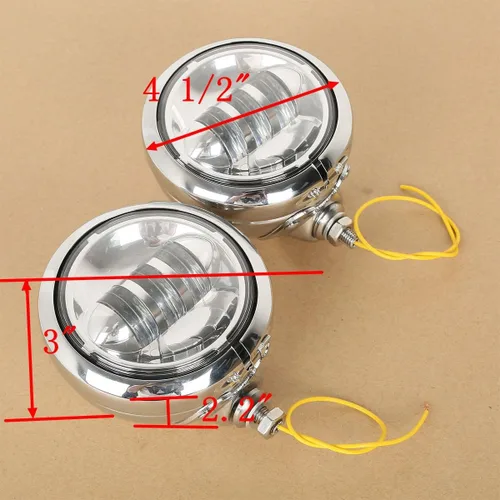 Vista 2 de Luz de paso de niebla auxiliar LED de 4-1/2" 4.5" y cubo de carcasa apto para Harley