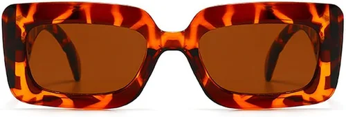 Vista 2 de laureles Square Snakeskin Pattern Rectángulo Gafas de sol Hombres Mujeres Vintage Fluorescente Verde Sombra Gafas
