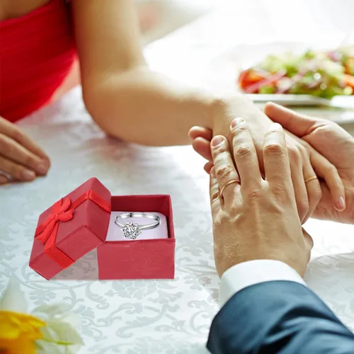 Vista 8 de Hemoton 24 cajas pequeñas de joyería rojas para anillos y aretes, cajas compactas para boda, compromiso, cumpleaños, aniversario, presentación