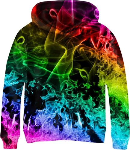 Vista 8 de Linnhoy Sudaderas con capucha para niños y niñas con estampado digital 3D de 6 a 15 años Cbai Blanco