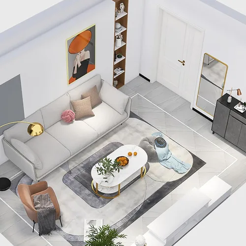 Vista 7 de HM&DX Mesa auxiliar moderna de mármol sintético, mesa de cóctel ovalada de 2 niveles con almacenamiento, mesas centrales de madera minimalista