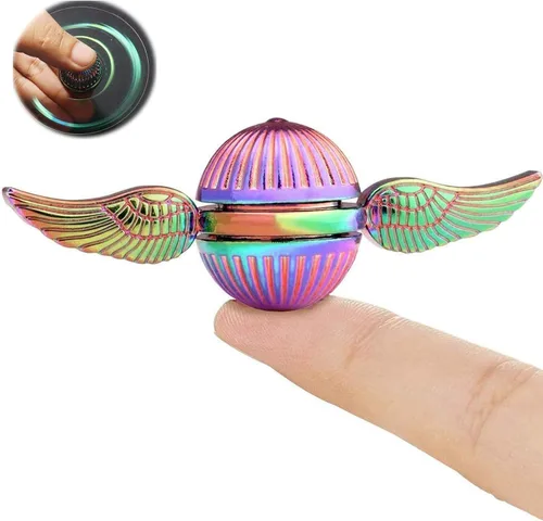 Vista 5 de Umnodobn Fidget Spinner de Mano de Latón para Niños y Adultos, Juguetes Giratorios de Dedo de Metal para Aliviar la Ansiedad, Reducir