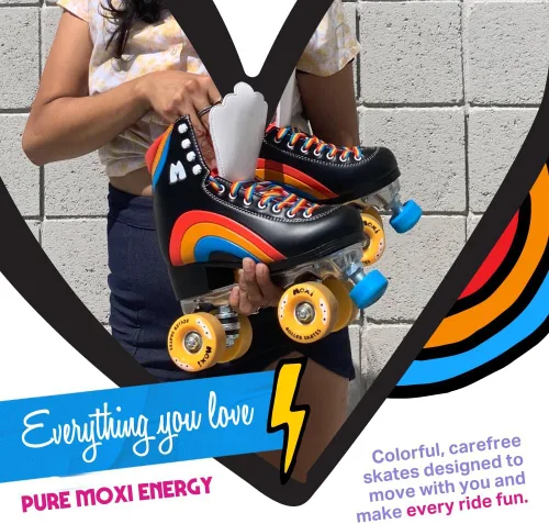 Vista 6 de Moxi Rainbow Rider - Patines de ruedas para mujer, hermosos, duraderos, de apoyo con forro acolchado, una placa resistente y ruedas suaves