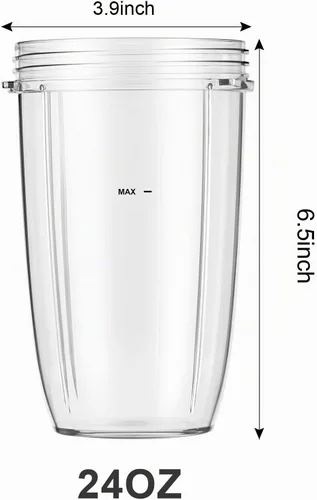 Vista 3 de LVAINIT Vasos de licuadora de 24 onzas con tapas abatibles para licuadora NutriBullet 600W Pro 900W NutriBullet piezas de repuesto
