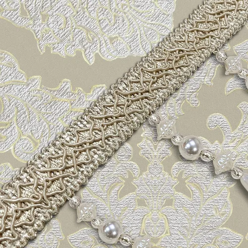 Vista 4 de Loom and Mill Camino de mesa de damasco de lujo de 13 x 72 pulgadas, elegante camino de mesa de comedor de tela jacquard con múltiples cuentas