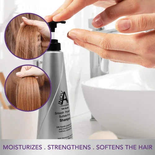Vista 4 de Inova Professional Silk Keratin - Champú sin sulfatos de protección suave, 27 onzas líquidas