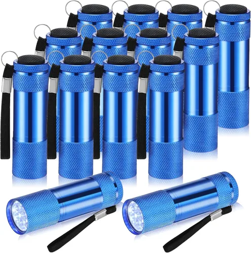 Vista 7 de VIHOSE 12 piezas de linternas mini a granel, linternas de mano brillantes de aluminio con cordón, linternas LED pequeñas para lectura nocturna