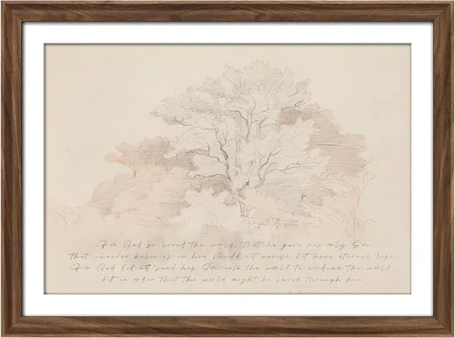 Vista 158 de MUDECOR Lienzo enmarcado prémium para pared, pinos nevados en bosque de invierno, ilustraciones modernas, arte contemporáneo, escénico, divertido