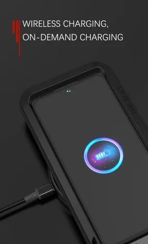 Vista 5 de LOVE MEI Funda de metal para Samsung Galaxy S24 Ultra, resistente al aire libre, de aluminio, de metal, militar, a prueba de golpes, protección Negro