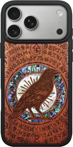 Vista 15 de Carveit Funda hecha a mano para iPhone 18 Pro Max - El cuervo Haloed Negro
