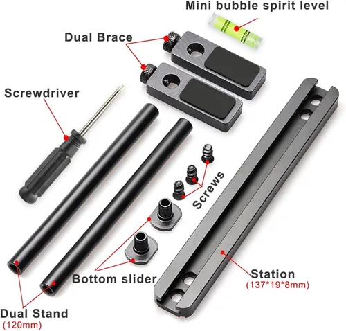 Vista 9 de Soporte de soporte de GPU Dual Brace: Montaje en ventilador Tarjeta gráfica de aluminio ajustable Soporte de GPU Sag Soporte para tarjeta de video