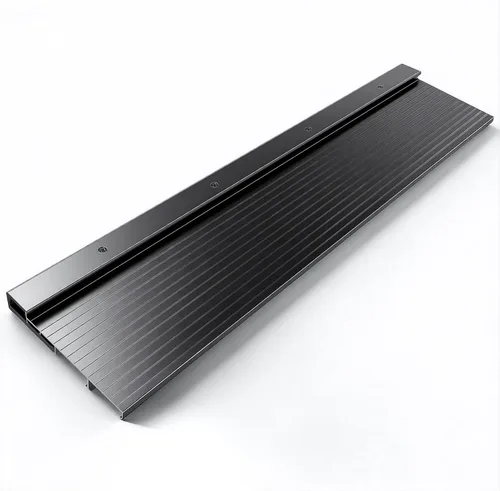 Vista 5 de Umbral de puerta de aluminio ajustable negro de 36 pulgadas, resistente, 6-9/16 pulgadas de ancho, se adapta perfectamente a la altura de la puerta