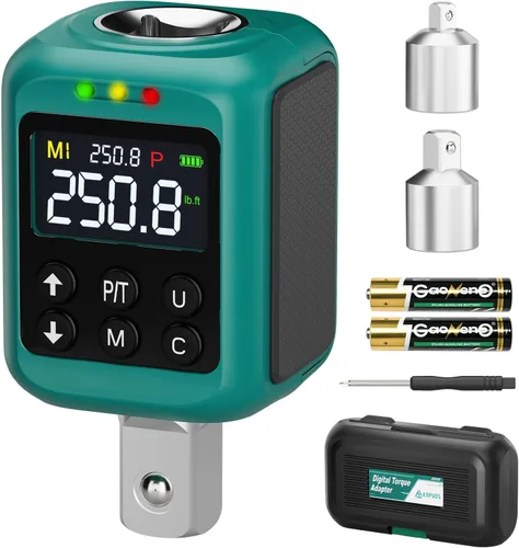 Vista 12 de ANPUDS Adaptador de par digital de 1/2 pulgada, 1.1-22.1 pies-lb/1.5-30 Nm, convertidor de llave dinamométrica digital con ±1% de precisión, valor