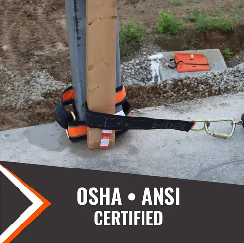 Vista 3 de Malta Dynamics Correa de Seguridad de Protección contra Caídas de Brazo Transversal de 4', Cumple con OSHA/ANSI - Anillo en D, Viga, Viga en I