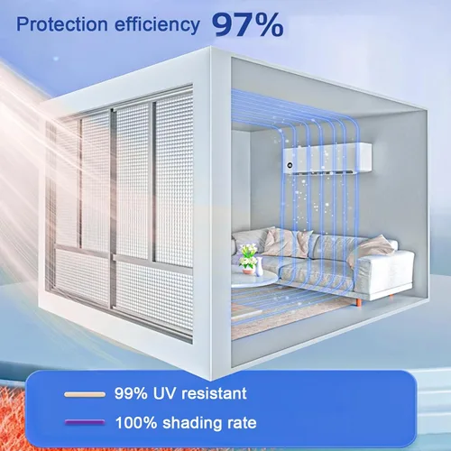 Vista 3 de Película de protección solar para ventanas de vidrio para balcón, cocina, ventana de control de calor, película opaca para ventana de privacidad