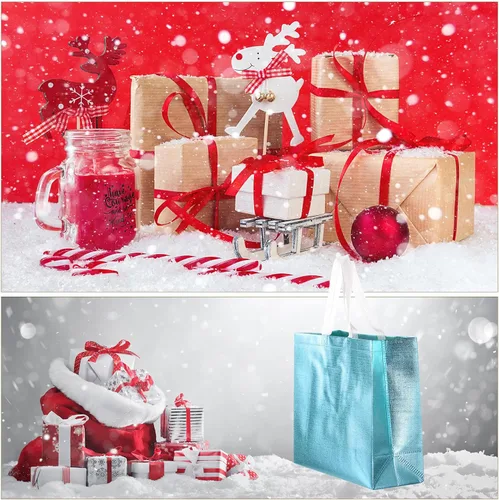 Vista 6 de MECCANIXITY 60 bolsas de regalo reutilizables, bolsa de compras brillante con asas para fiestas de cumpleaños, bodas, Navidad