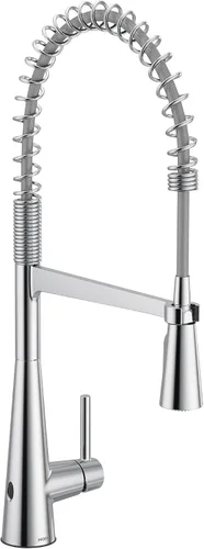 Vista 17 de Moen Grifo de Cocina Desplegable Elegante Negro de Acero Inoxidable de Una Sola Manija Sin Contacto de Arco Alto, Grifo Moderno de Fregadero