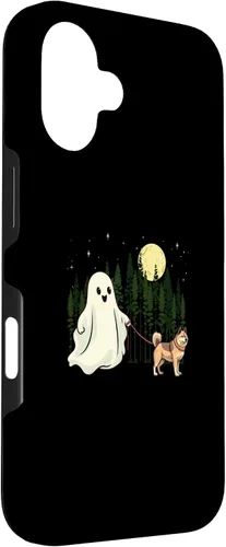 Vista 3 de iPhone 16 Akita Walking Ghost Halloween Funny Kids Costume Case