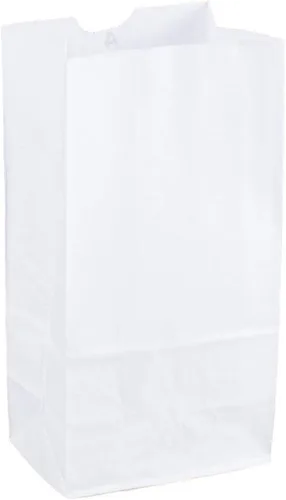 Vista 2 de Perfect Stix Bolsas de papel blanco kraft de 4 libras, paquete de 125 unidades (bolsa blanca de kraft 4-125)