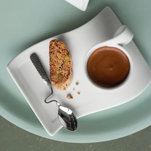 Vista 6 de Villeroy & Boch NewWave - Juego de café expreso, 3 piezas, porcelana premium, color blanco