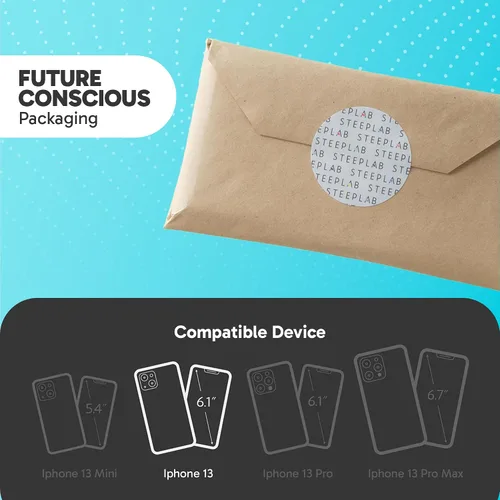 Vista 6 de SteepLab Funda de barrera para iPhone 13, protección de 360 grados que absorbe impactos con bisel elevado y colores llamativos (cielo azul brillante)
