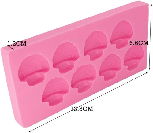 Vista 3 de Molde de silicona con forma de hongo 3D para manualidades, dulces, postres, pasta de goma, molde de fondant, pudín, magdalena, decoración de pastel