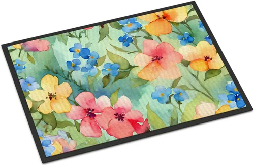 Vista 52 de Caroline's Treasures DAC1621MAT - Felpudo con diseño de camelia en acuarela de 18 x 27 pulgadas, tapete para puerta delantera, para interiores