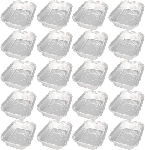 Vista 26 de Othmro Recipientes de alimentos de papel de aluminio de 3.2 x 1.5 pulgadas (DiaxH), bandejas desechables para llevar, 100 sartenes redondas de papel