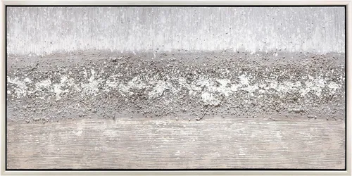 Vista 19 de Empire Art Direct Arte abstracto para pared, lienzo pintado a mano con textura por Martin Edwards, marco negro, 24 x 48 pulgadas, goteo nevado 1