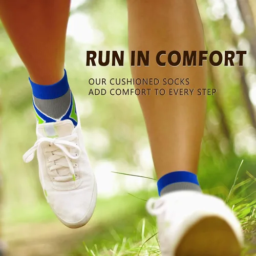 Vista 7 de NEWZILL Ankle Compression Socks for Men & Women, Cushioned Low Cut Compression Running Socks with Ankle Support