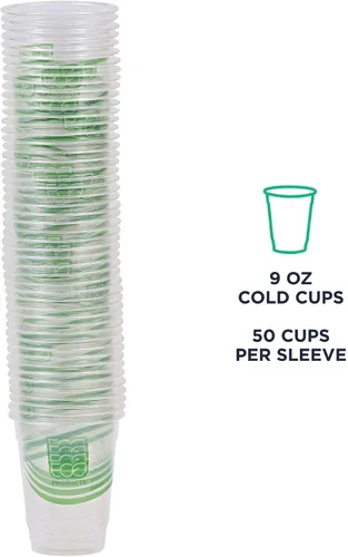 Vista 8 de ECO PRODUCTS GreenStripe - Vasos fríos transparentes de 9 onzas, vasos desechables de ácido poliláctico (PLA) a base de plantas para agua, jugo