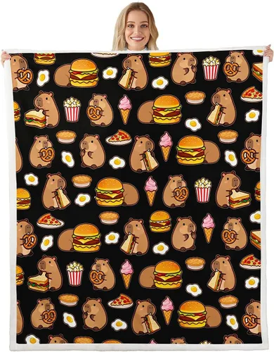 Vista 12 de Erosebridal Funny Capybaras Blanket Capybara Lover Gifts Cute Fleece Blanket for Kids Girls Boys, Capybara Decorations Blankets 40"x50", Kawaii
