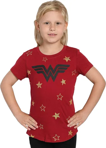 Vista 5 de DC Comics Camiseta Mujer Maravilla Logo & Estampado de Estrellas